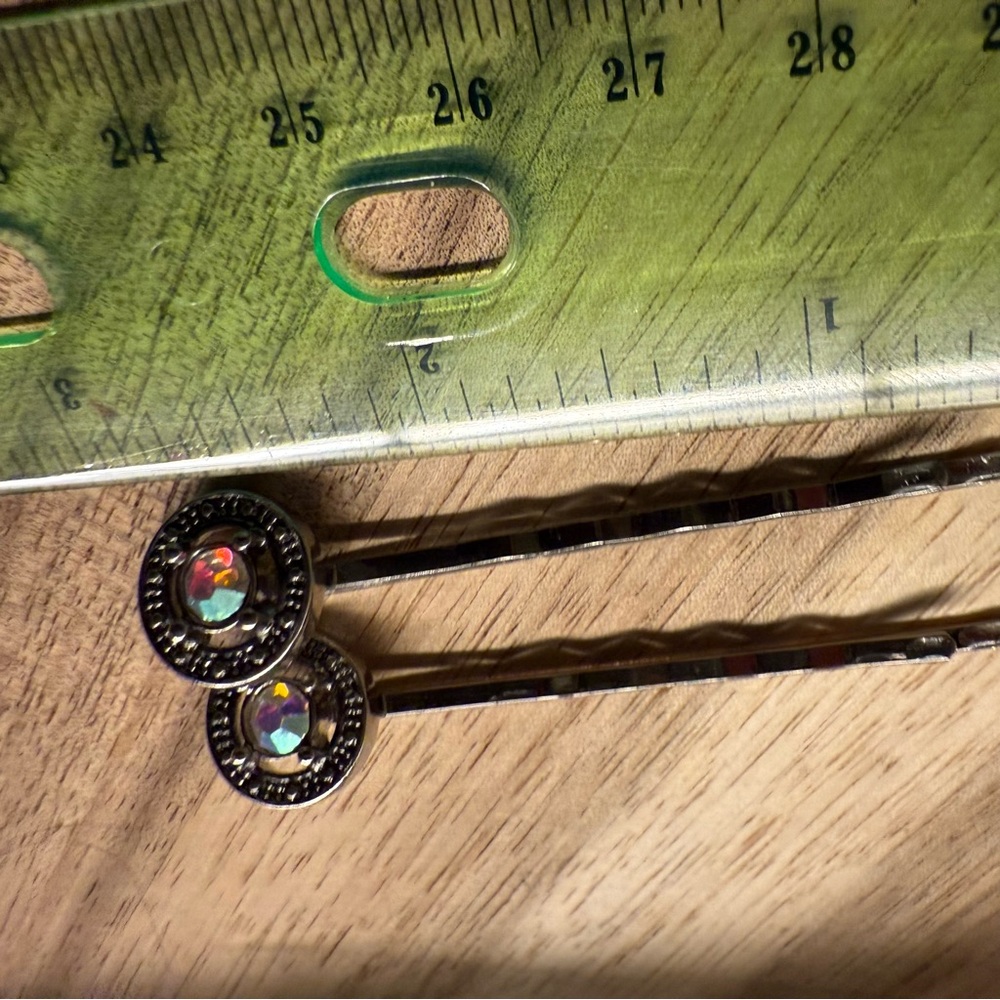 Lila Rose Silver Hair Pins with Iridescent Accents